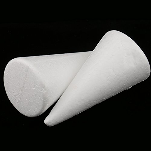 LoveinDIY Craft Foam Cones- 15-Pack Cone Polystyrene Foam Foam Blo...