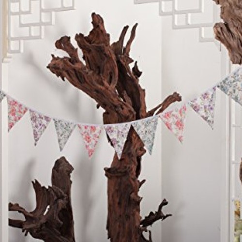 LOVENJOY Vintage Floral Fabric Cotton Bunting Pennant Banner for W...