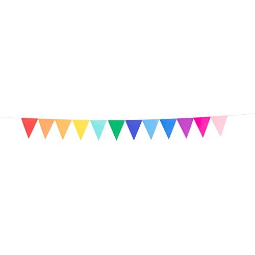 Pre-Assembled Rainbow Felt Fabric Banner Multicolor Bunting