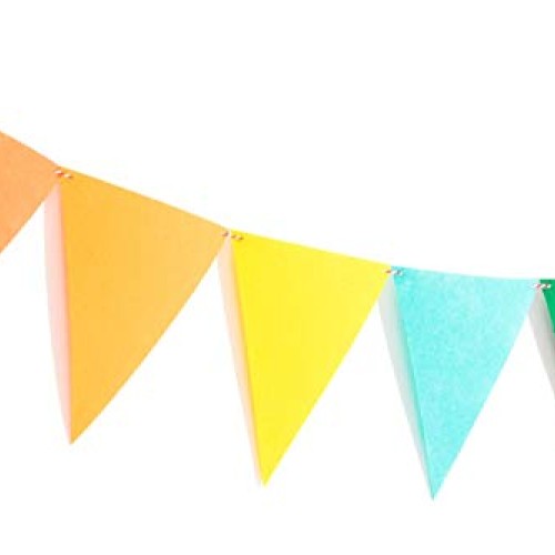 Pre-Assembled Rainbow Felt Fabric Banner Multicolor Bunting