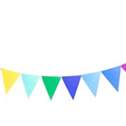 Pre-Assembled Rainbow Felt Fabric Banner Multicolor Bunting
