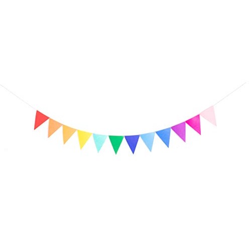 Pre-Assembled Rainbow Felt Fabric Banner Multicolor Bunting