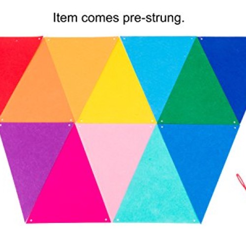 Pre-Assembled Rainbow Felt Fabric Banner Multicolor Bunting
