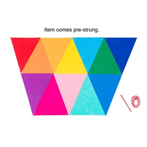 Pre-Assembled Rainbow Felt Fabric Banner Multicolor Bunting
