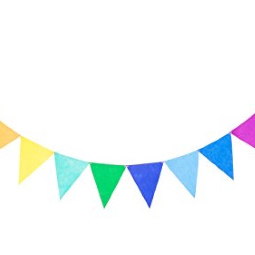 Pre-Assembled Rainbow Felt Fabric Banner Multicolor Bunting