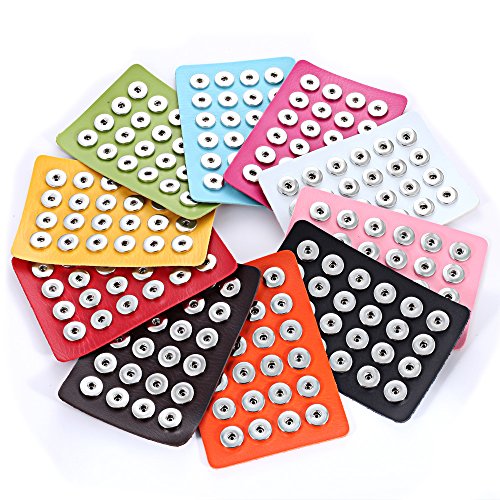 LOVGLISTEN 10pcs Snap Jewelry Display Stand Pu Leather Snap Chunk ...