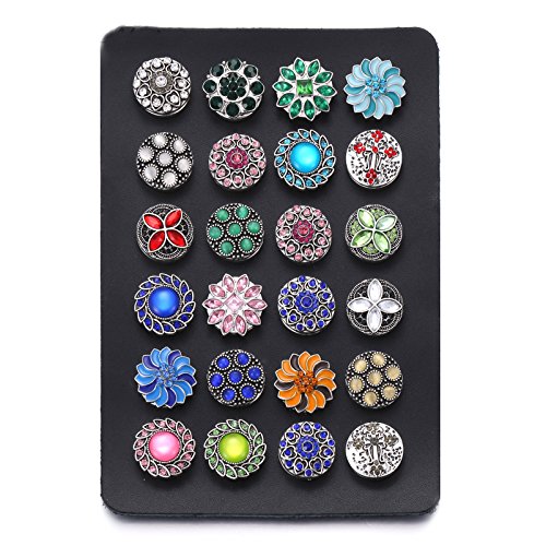 LOVGLISTEN 10pcs Snap Jewelry Display Stand Pu Leather Snap Chunk ...