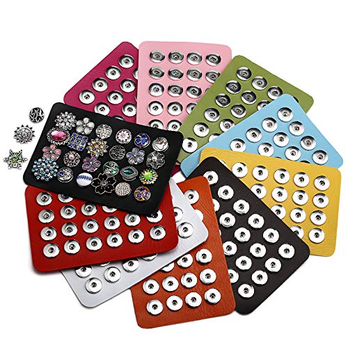 LOVGLISTEN 10pcs Snap Jewelry Display Stand Pu Leather Snap Chunk ...