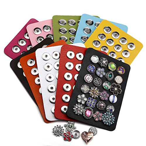 LOVGLISTEN 10pcs Snap Jewelry Display Stand Pu Leather Snap Chunk ...
