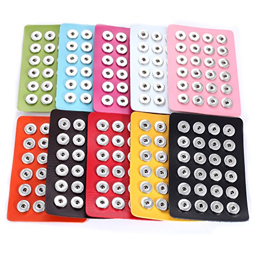 LOVGLISTEN 10pcs Snap Jewelry Display Stand Pu Leather Snap Chunk ...