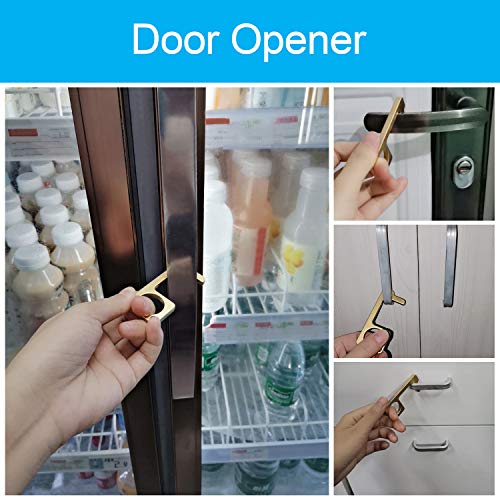 Clean Key Door Opener Tool,No Touch Brass Keychain Stylus and Cont...