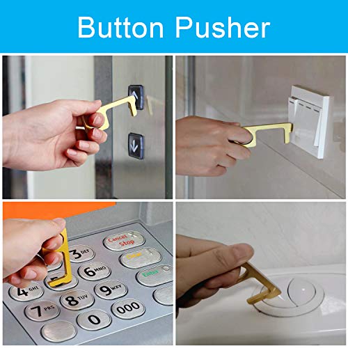 Clean Key Door Opener Tool,No Touch Brass Keychain Stylus and Cont...