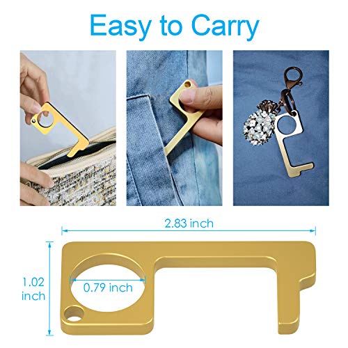 Clean Key Door Opener Tool,No Touch Brass Keychain Stylus and Cont...