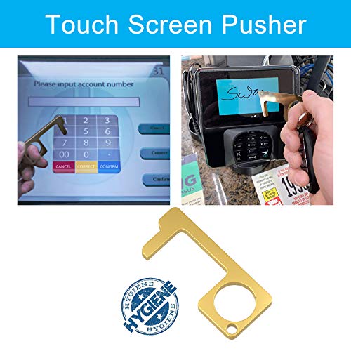 Clean Key Door Opener Tool,No Touch Brass Keychain Stylus and Cont...