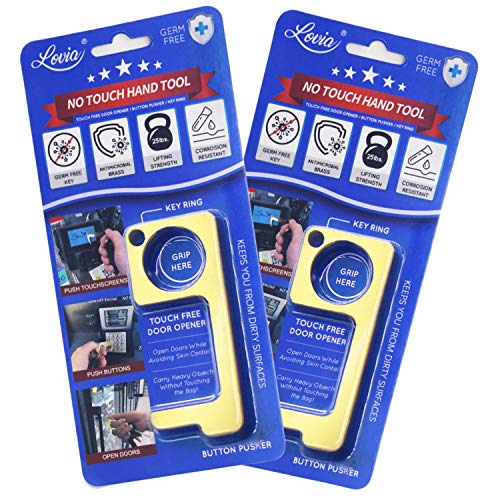 Clean Key Door Opener Tool,No Touch Brass Keychain Stylus and Cont...