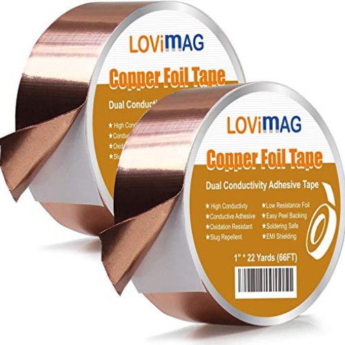 Copper Foil Tape 1inch X 66 FT X 2 with Conductive Adhesive for ...