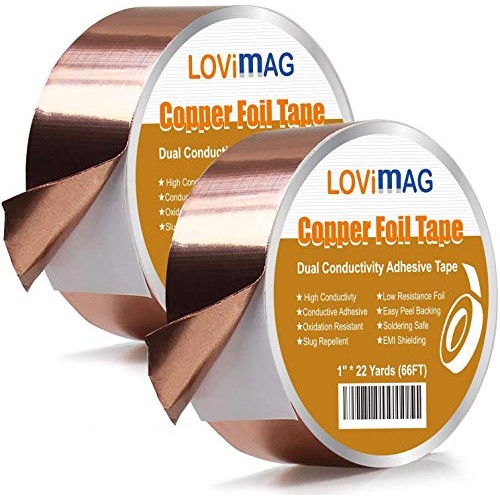 Copper Foil Tape 1inch X 66 FT X 2 with Conductive Adhesive for ...