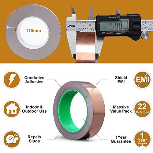 Copper Foil Tape 2inch X 66 FT with Conductive Adhesive for Guit...