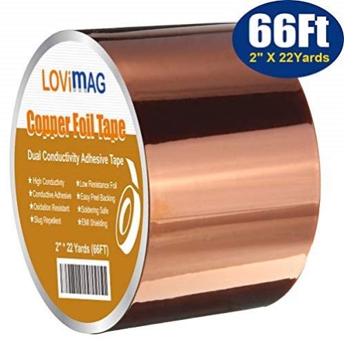 Copper Foil Tape 2inch X 66 FT with Conductive Adhesive for Guit...