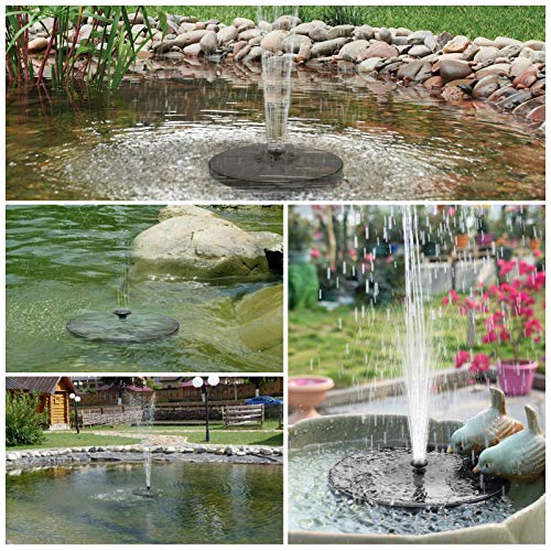 Lovne Solar Fountain Pump with LED Lights, 3W Solar Bird Bath Foun...