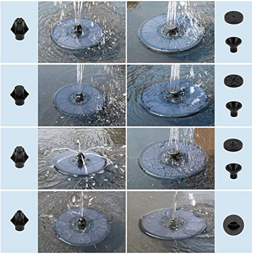 Lovne Solar Fountain Pump with LED Lights, 3W Solar Bird Bath Foun...