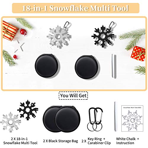 2Pcs Snowflake Multitool, 18-in-1 Stainless Steel Combination Tool...