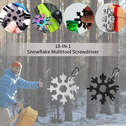 2Pcs Snowflake Multitool, 18-in-1 Stainless Steel Combination Tool...