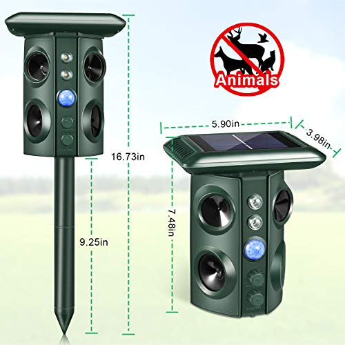 Ultrasonic Animal Repeller, Solar Powered Outdoor Animal Repeller,...