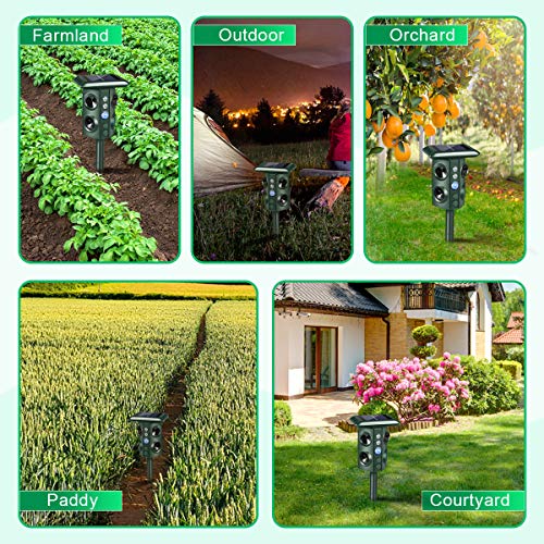 Ultrasonic Animal Repeller, Solar Powered Outdoor Animal Repeller,...