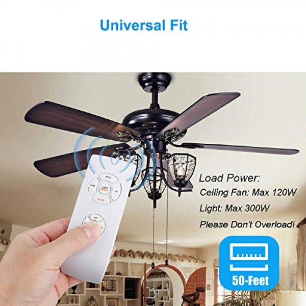 Universal Ceiling Fan Remote Control Kit, 3-in-1 Ceiling Fan Light...