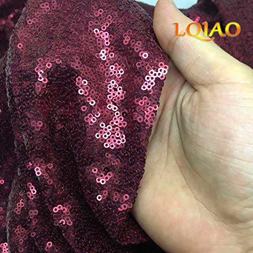 LQIAO Burdy Sequin Fabric - 1 Yard. for Sewing Costumes Sequin ...
