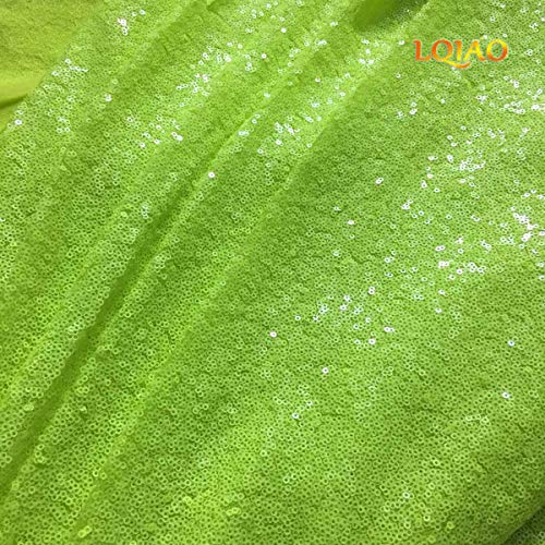 Neon Green Sewing Sequin Fabric Sequin Lace Fabric Sold By the Yar...