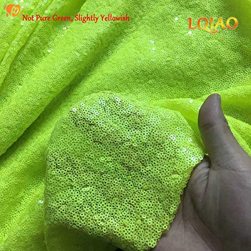 Neon Green Sewing Sequin Fabric Sequin Lace Fabric Sold By the Yar...
