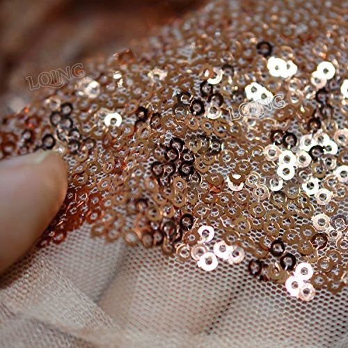Rose Gold Sewing Sequin Fabric Sequin Lace Fabric Sold By the Yard...