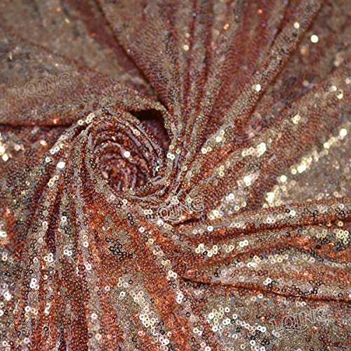 Rose Gold Sewing Sequin Fabric Sequin Lace Fabric Sold By the Yard...