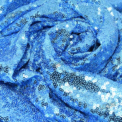 Turquoise Sewing Sequin Fabric Sequin Lace Fabric Sold by The Yard...
