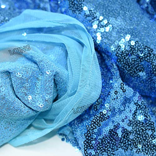Turquoise Sewing Sequin Fabric Sequin Lace Fabric Sold by The Yard...