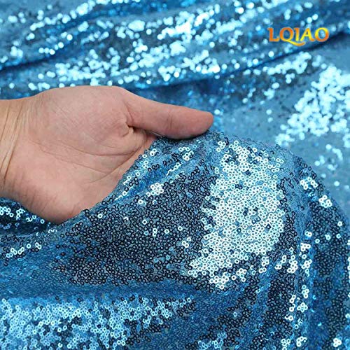 Turquoise Sewing Sequin Fabric Sequin Lace Fabric Sold by The Yard...