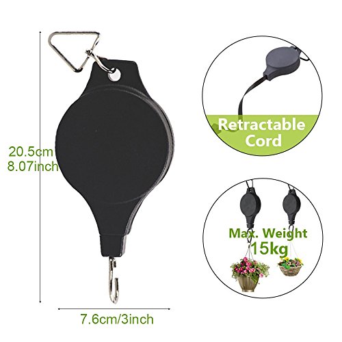 LSHCX Adjustable Heavy Duty Easy Reach Plant Pulley for Hanging Pl...