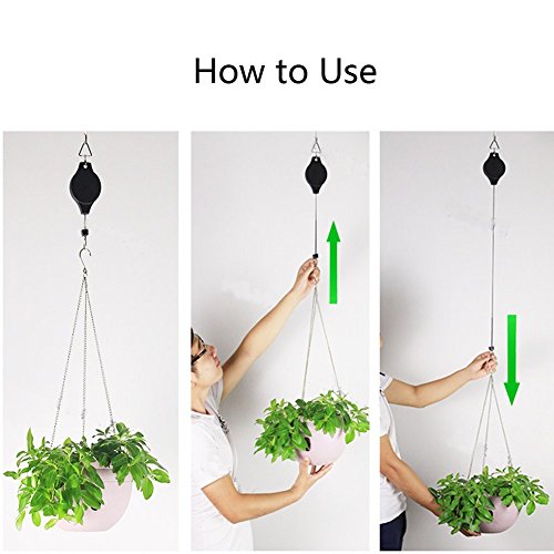 LSHCX Adjustable Heavy Duty Easy Reach Plant Pulley for Hanging Pl...