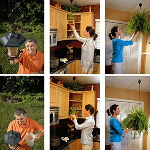 LSHCX Adjustable Heavy Duty Easy Reach Plant Pulley for Hanging Pl...