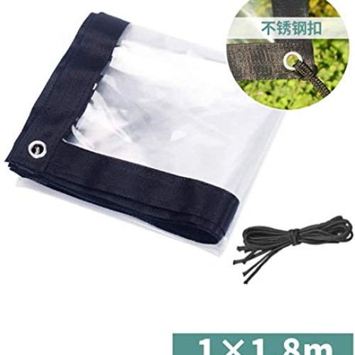 LSR Clear Poly Tarp Heavy Duty Translucent Clear Tarp with Black R...
