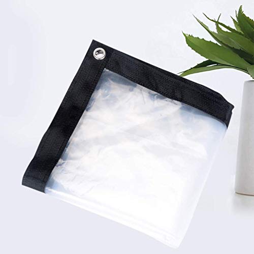 LSR Clear Poly Tarp Heavy Duty Translucent Clear Tarp with Black R...