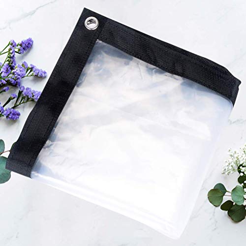 LSR Clear Poly Tarp Heavy Duty Translucent Clear Tarp with Black R...