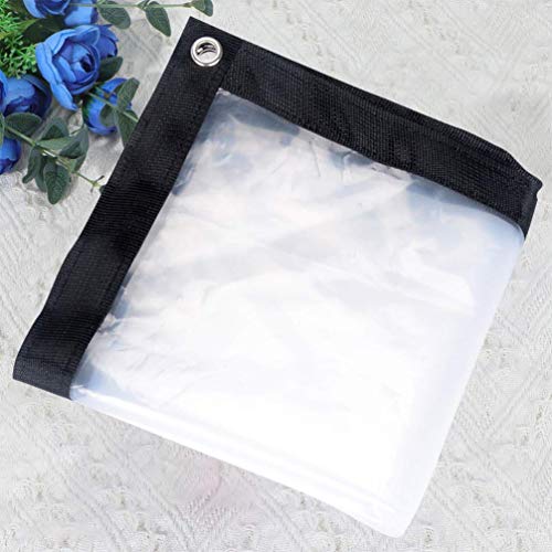 LSR Clear Poly Tarp Heavy Duty Translucent Clear Tarp with Black R...