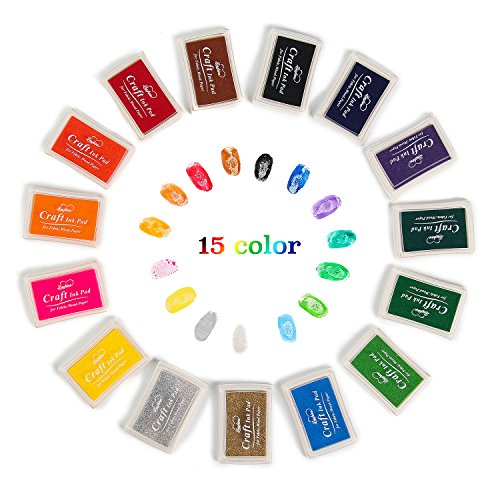 Lsushine Craft Ink Pad Stamps Partner Diy Color,15 Color Craft Ink...