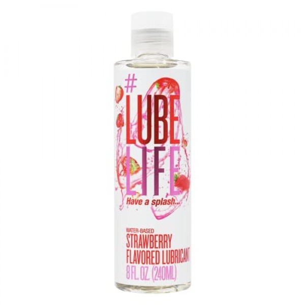 #LubeLife Water-Based Strawberry Flavored Lubricant, Personal Lube...