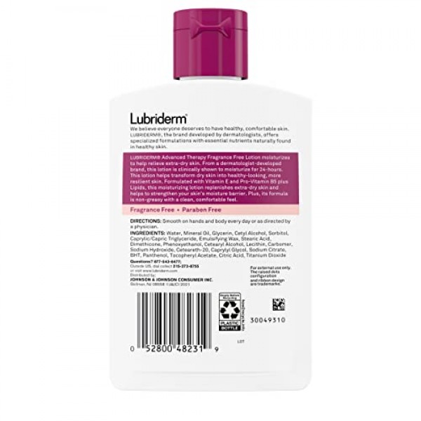 Lubriderm Advanced Therapy Fragrance-Free Moisturizing Lotion with...