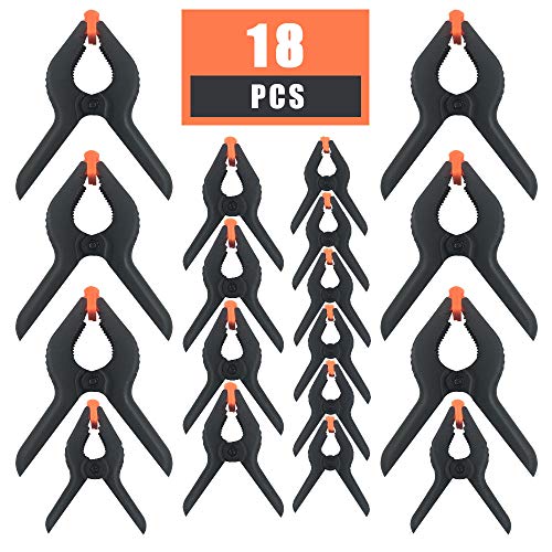 Plastic Spring Clamps 18PCS 3-Size Nylon Photography Backdrop Clip...