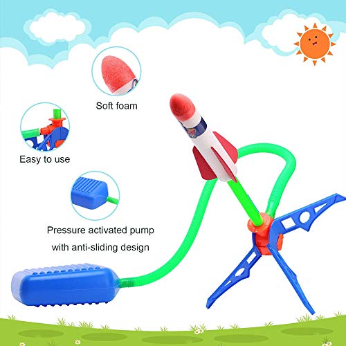 Lucasss Toy Rocket Launcher for Kids, Shoots Up to 200 Feet with 3...